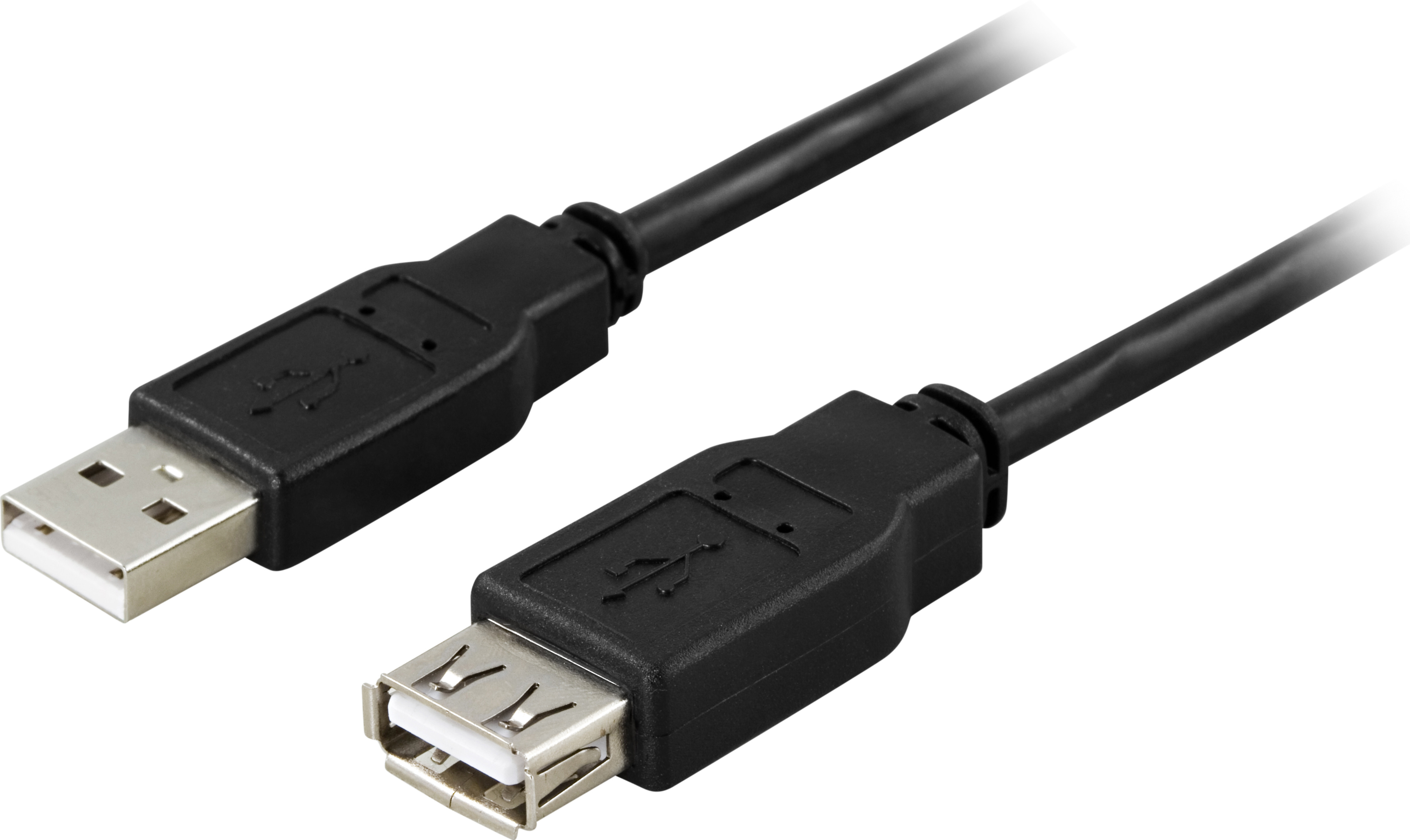 Кабель DELTACO USB 2.0 Тип A, вилка - Тип A, розетка, 0,1 м, черный