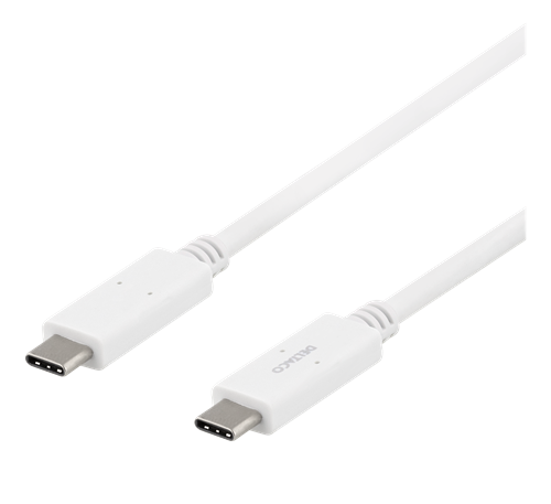 DELTACO USB-C - кабель USB-C, 5 Гбит / с, 5A, 1M, белый