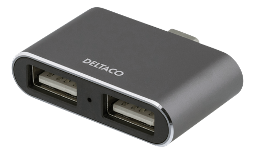 USB-C hub DELTACOIMP USB 3.1, BC 1.2, 100W, 2xUSB-A, 2xUSB-C, black / USBC-HUB105