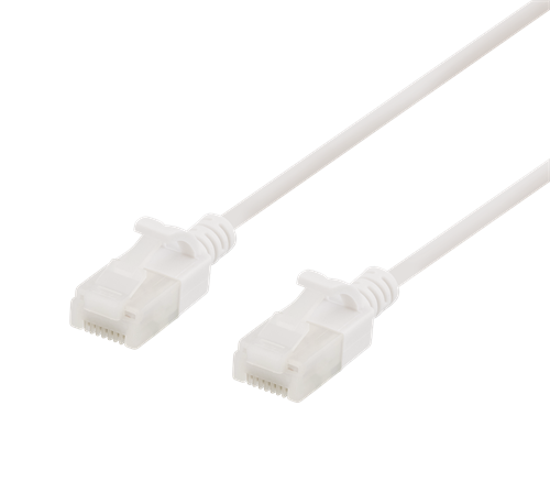 Patch cable DELTACO U/UTP Cat6a, 3m, 500MHz, LSZH, white / UUTP-1058