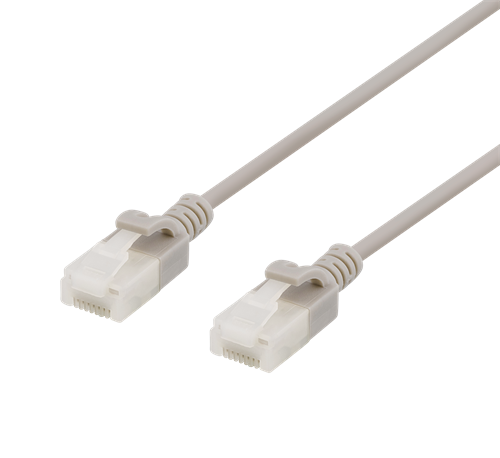 Patch cable DELTACO U/UTP Cat6a, 5m, 3.5mm 500MHz, gray / UUTP-1060