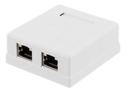 Shielded network socket, Surface UTP 2xRJ45, Cat6 DELTACO white/ VR-218